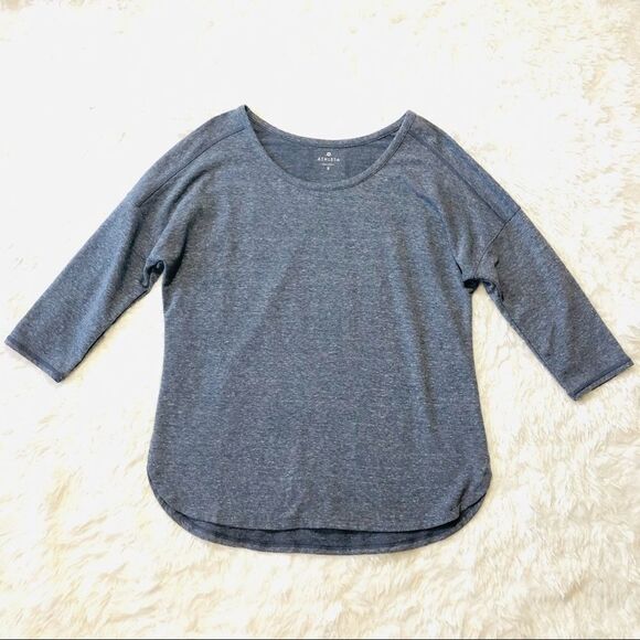 ATHLETA Half Moon Sweatshirt Small blue gray EUC‎ - Picture 1 of 8